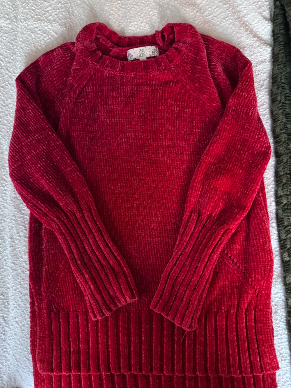 Red Ribbed Chenille Sweater